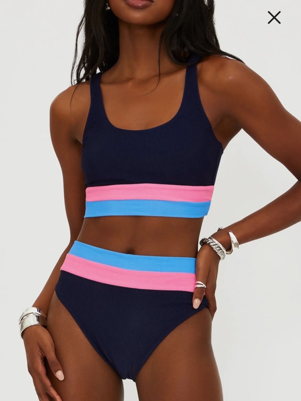 Mackenzie Colorblock Bikini Top- Beach Riot- Size Medium NWOT Color: Paradise
